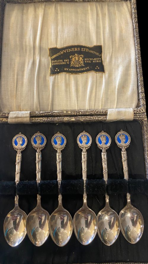 EDWARD VIII SILVER AND ENAMEL SPOONS - ADDITIONAL PHOTO 2