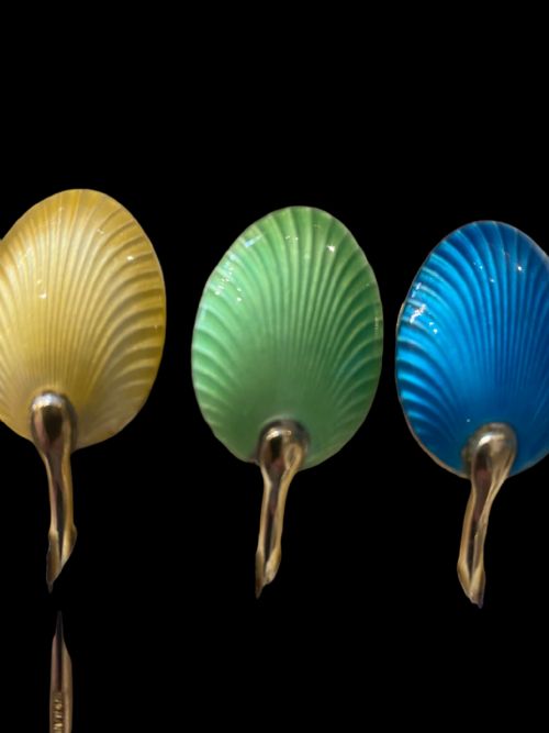 SILVER GILT HARLEQUIN ENAMEL SPOONS - ADDITIONAL PHOTO 4