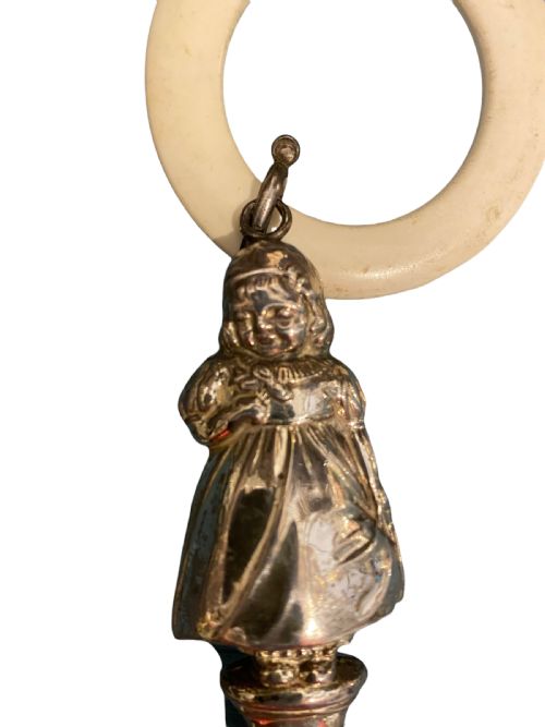 SILVER BABIES TEETHING RATTLE - ADDITIONAL PHOTO 1
