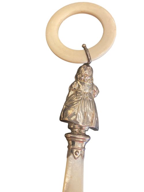 SILVER BABIES TEETHING RATTLE - ADDITIONAL PHOTO 2