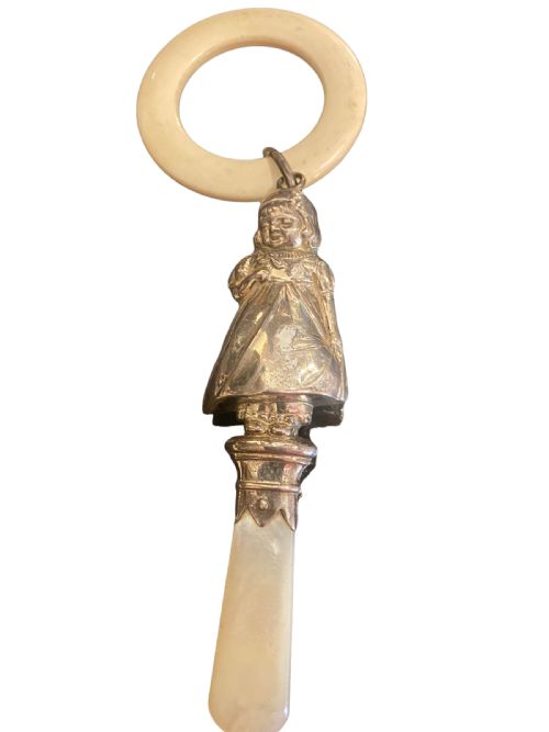 SILVER BABIES TEETHING RATTLE - ADDITIONAL PHOTO 3