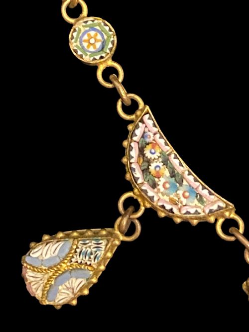 ITALIAN MICROMOSAIC 19TH CENTURY NECKLACE - ADDITIONAL PHOTO 5