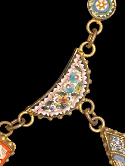 ITALIAN MICROMOSAIC 19TH CENTURY NECKLACE - ADDITIONAL PHOTO 6