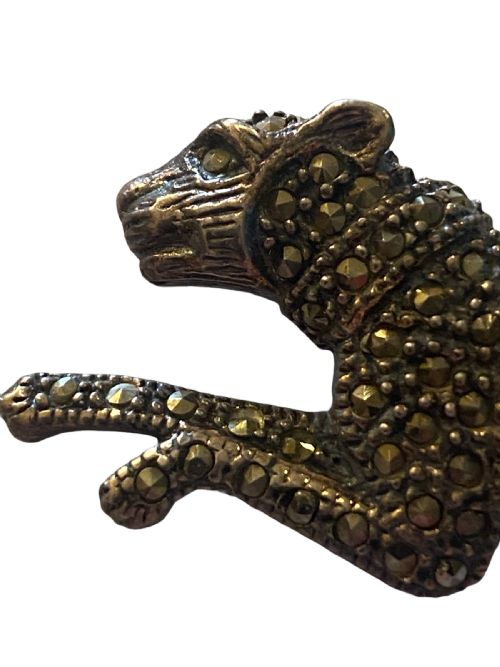 ART DECO SILVER AND MARCASITE BROOCH - ADDITIONAL PHOTO 3