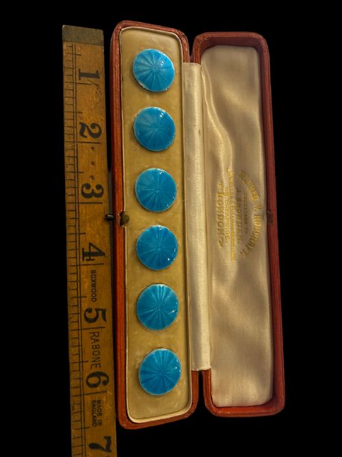 ANTIQUE SILVER ENAMELLED BUTTONS - ADDITIONAL PHOTO 3