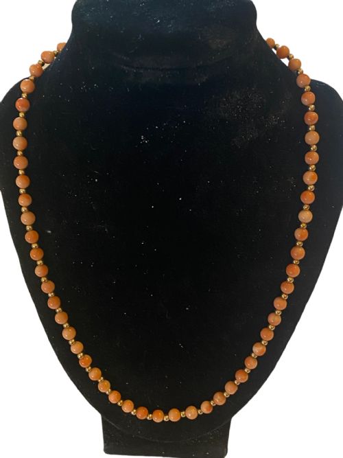 vintage 1950s coral necklace - CATEGORY: ANTIQUE JEWELLERY - DATED 1950