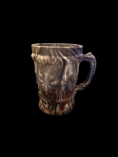 purple slag glass tankard - CATEGORY: ANTIQUE GLASS - DATED 19TH CENTURY