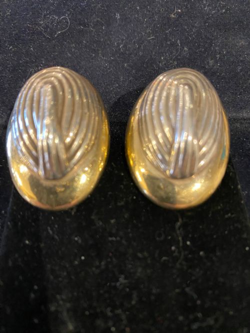 vintage italian silver gilt clip earrings - CATEGORY: ANTIQUE SILVER - DATED 1960