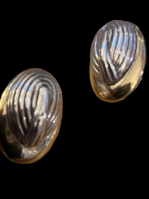 VINTAGE ITALIAN SILVER GILT CLIP EARRINGS - ADDITIONAL PHOTO 2