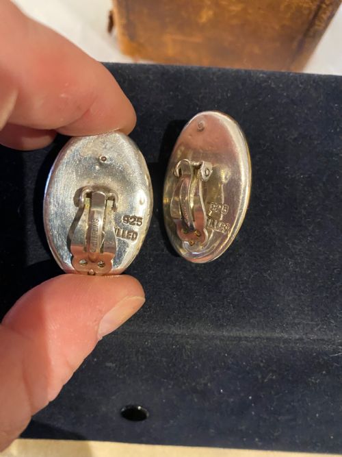 VINTAGE ITALIAN SILVER GILT CLIP EARRINGS - ADDITIONAL PHOTO 4