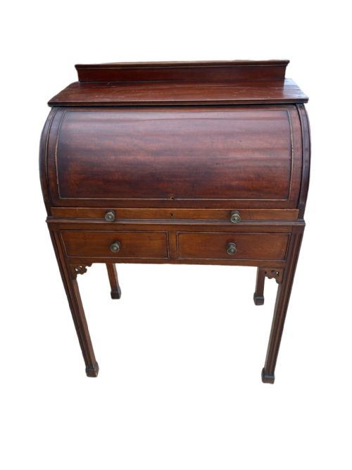 edwardian mahogany roll top desk - CATEGORY: ANTIQUE BUREAU - DATED EDWARDIAN