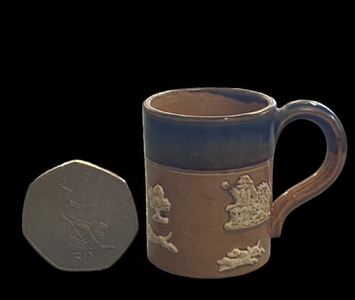 antique miniature doulton harvest ware tankard - CATEGORY: ANTIQUE CERAMICS - DATED 1900