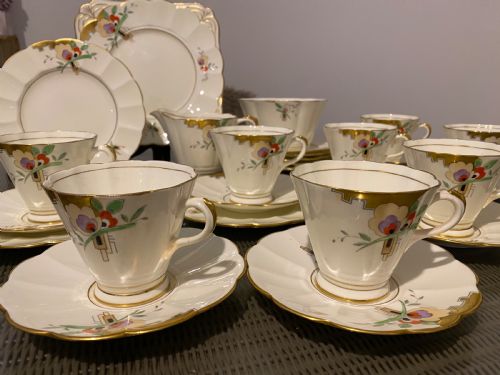 ART DECO TEASERVICE FOR EIGHT FINE BONE CHINA - ADDITIONAL PHOTO 8