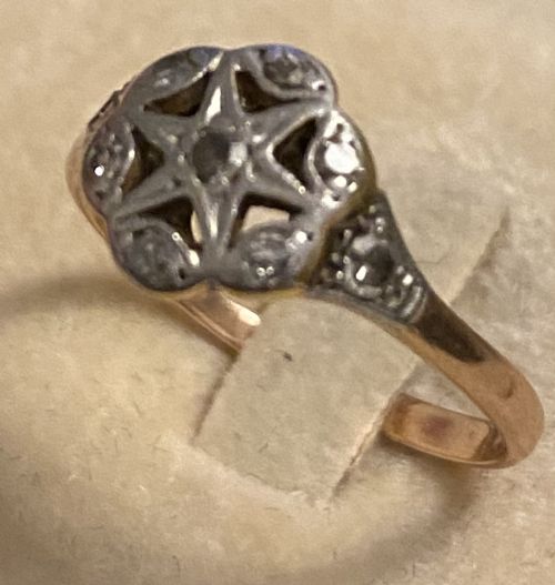 ANTIQUE ROSE GOLD AND DIAMOND RING - ADDITIONAL PHOTO 1