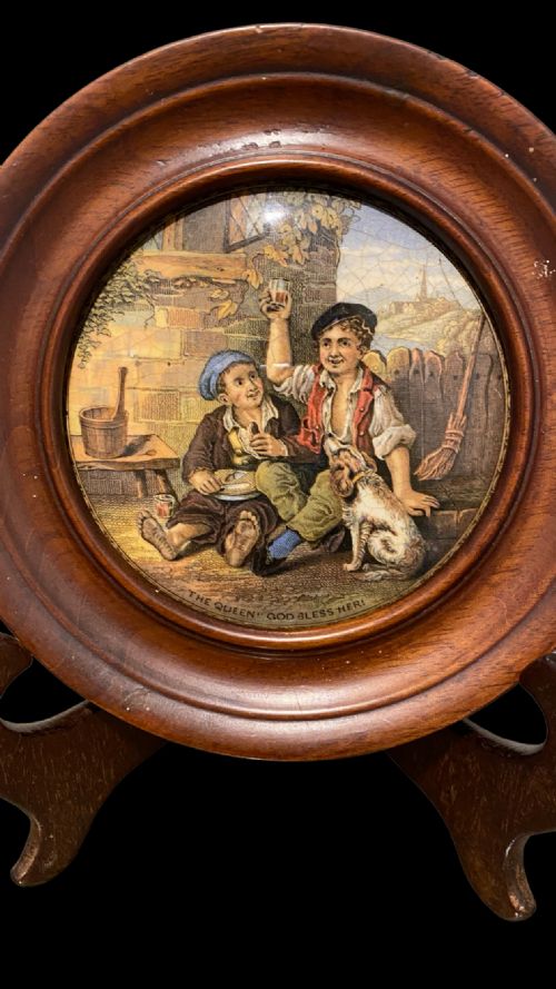 ANTIQUE PRATTWARE MOUNTED LID - ADDITIONAL PHOTO 2