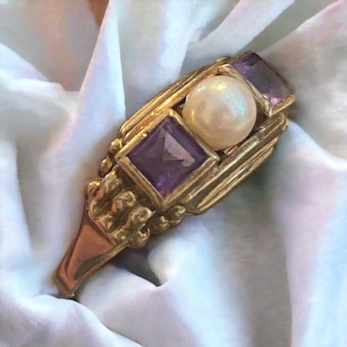 ART DECO GERMAN GOLD DRESS RING - ADDITIONAL PHOTO 1