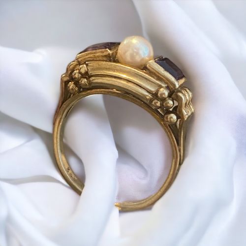 ART DECO GERMAN GOLD DRESS RING - ADDITIONAL PHOTO 4