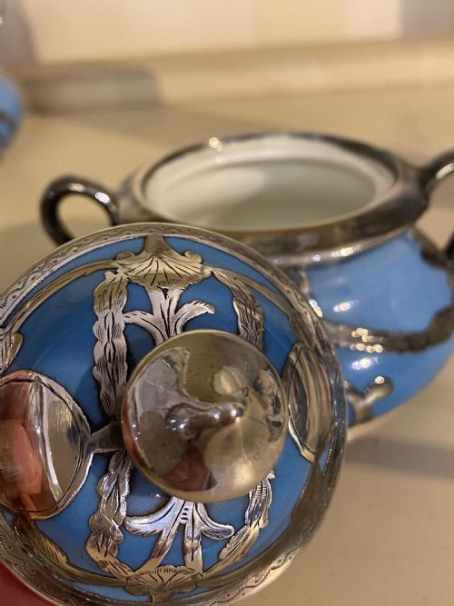 ANTIQUE SILVER BOUND STARPARAGON CABARET TEASET - ADDITIONAL PHOTO 4
