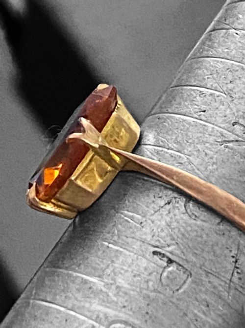 9CT ROSE GOLD EDWARDIAN MOUNTED MANDARIN GARNET - ADDITIONAL PHOTO 1