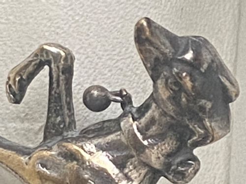 VINTAGE SILVER BROOCHPIN OF A SIGHTHOUND - ADDITIONAL PHOTO 1