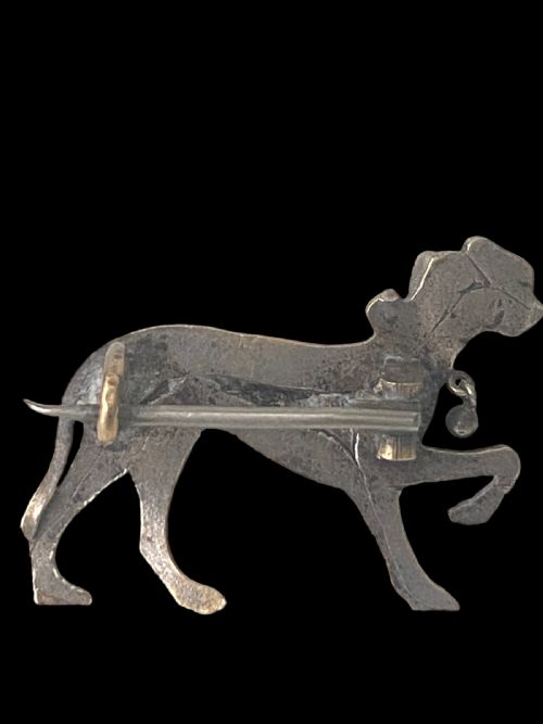 VINTAGE SILVER BROOCHPIN OF A SIGHTHOUND - ADDITIONAL PHOTO 2