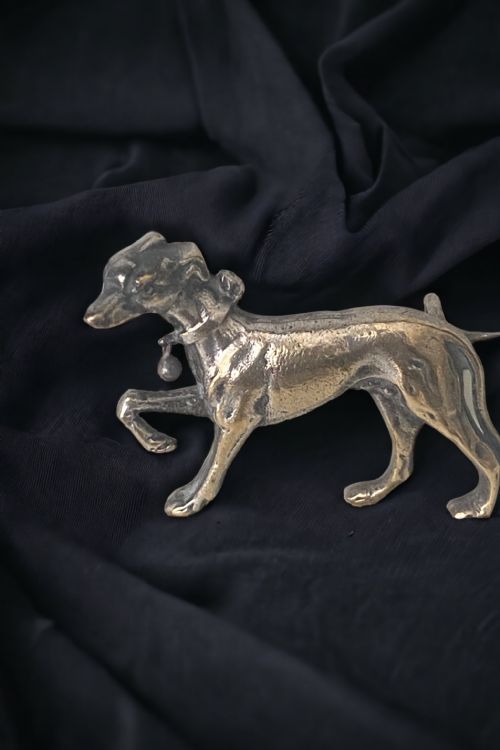 VINTAGE SILVER BROOCHPIN OF A SIGHTHOUND - ADDITIONAL PHOTO 3