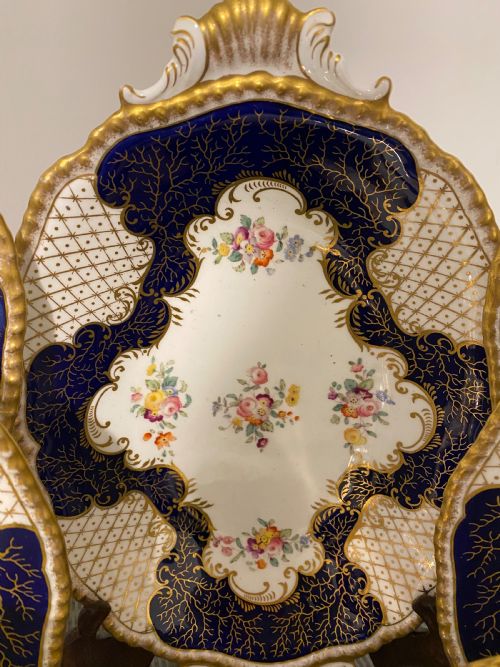 ANTIQUE COALPORT DESSERT SERVICE FOR SIX - ADDITIONAL PHOTO 3