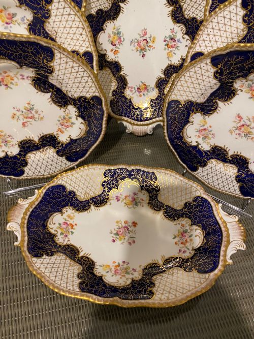 ANTIQUE COALPORT DESSERT SERVICE FOR SIX - ADDITIONAL PHOTO 4