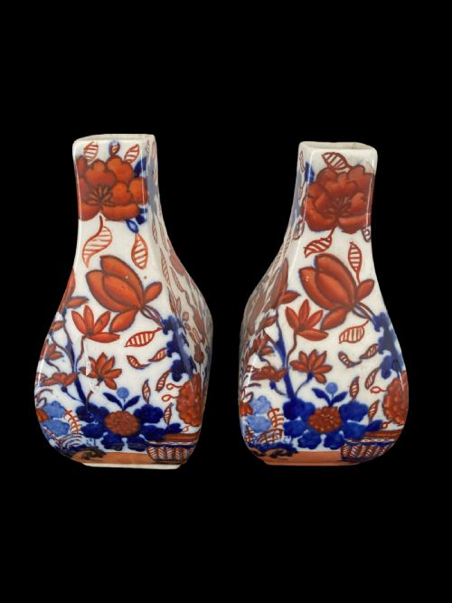 antique pair of masons ironstone vases - CATEGORY: ANTIQUE VASES - DATED 19TH CENTURY