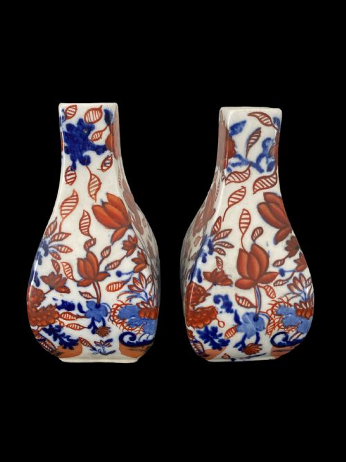 ANTIQUE PAIR OF MASONS IRONSTONE VASES - ADDITIONAL PHOTO 1
