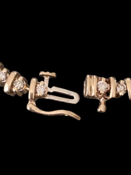 VINTAGE 9CT YELLOW GOLD AND 2CT DIAMOND TENNIS BRACELET - ADDITIONAL PHOTO 1