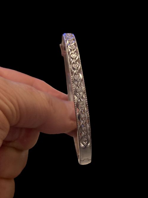 VINTAGE SILVER AND DIAMOND BRACELET - ADDITIONAL PHOTO 1