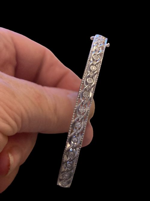 VINTAGE SILVER AND DIAMOND BRACELET - ADDITIONAL PHOTO 5