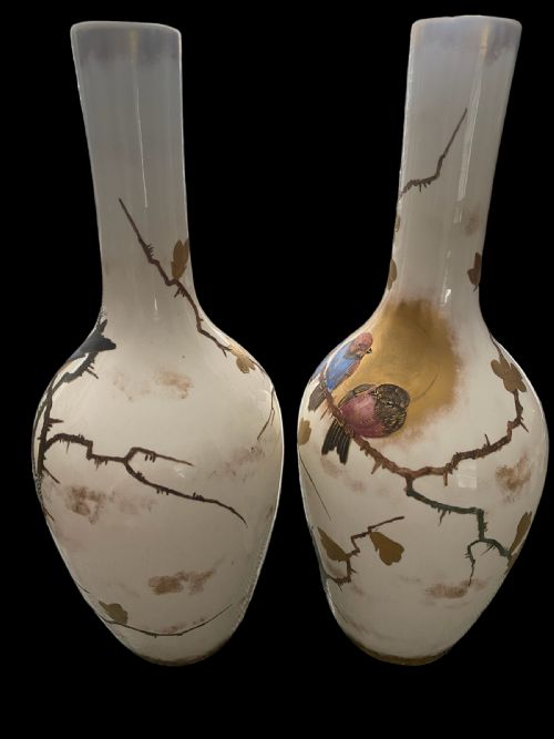 ANTIQUE PAIR OF FRANZ ANTON MEHLEM ROYAL BONN VASES - ADDITIONAL PHOTO 1