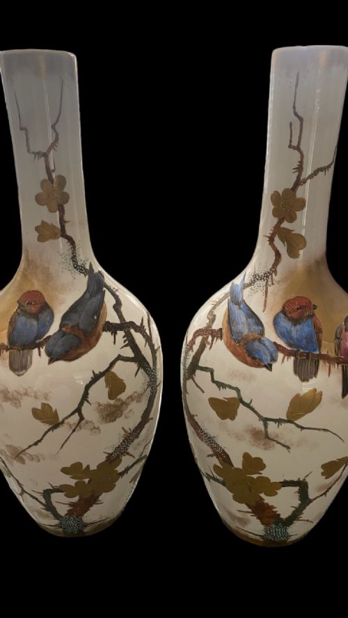 ANTIQUE PAIR OF FRANZ ANTON MEHLEM ROYAL BONN VASES - ADDITIONAL PHOTO 7