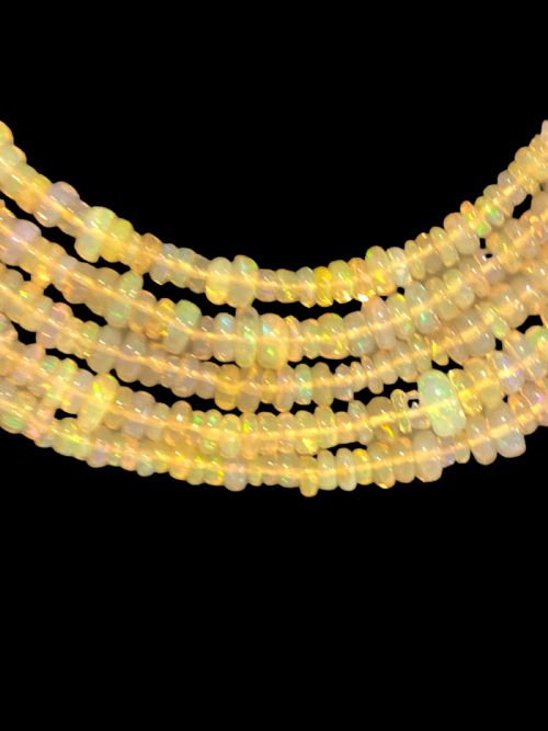 GRADUATED OPAL GOLD AND DIAMOND NECKLACE - ADDITIONAL PHOTO 2