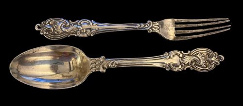 VICTORIAN CHILDREN'S SILVER SPOON AND FORK - ADDITIONAL PHOTO 4