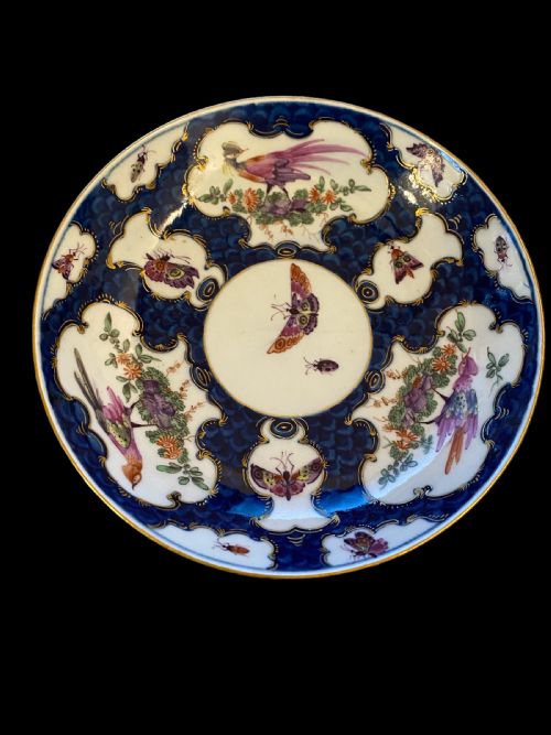 georgian first period worcester tea saucer - CATEGORY: ANTIQUE CERAMICS - DATED GEORGIAN