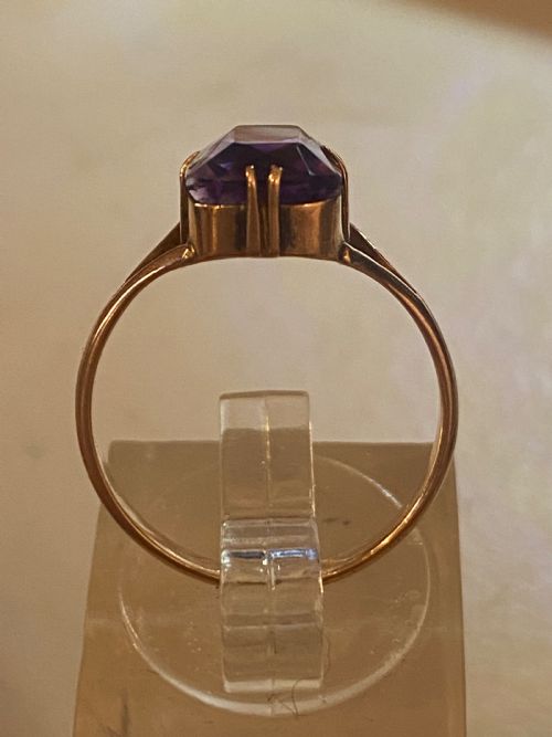 ANTIQUE ROSE GOLD AMETHYST RING - ADDITIONAL PHOTO 4