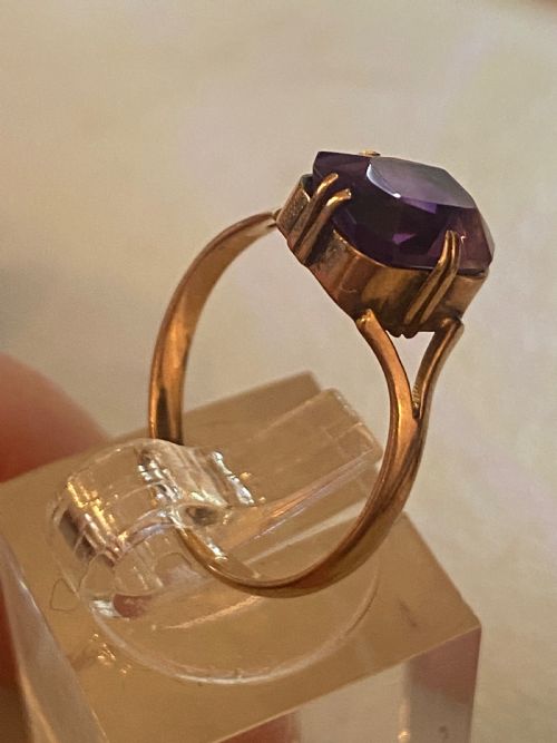 ANTIQUE ROSE GOLD AMETHYST RING - ADDITIONAL PHOTO 6