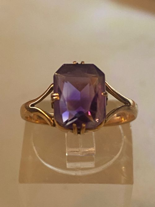 ANTIQUE ROSE GOLD AMETHYST RING - ADDITIONAL PHOTO 8