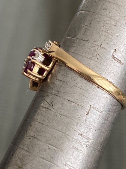 VINTAGE RUBY AND DIAMOND DRESS RING - ADDITIONAL PHOTO 1