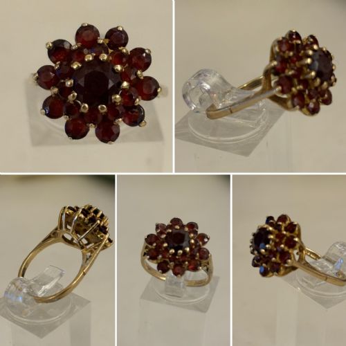 VINTAGE GARNET AND GOLD DRESS RING - ADDITIONAL PHOTO 3