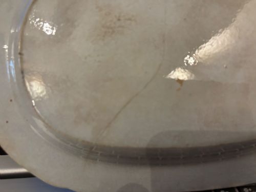 ANTIQUE GEORGIAN BLUE AND WHITE ZEBRA PATTERN PLATTER - ADDITIONAL PHOTO 3