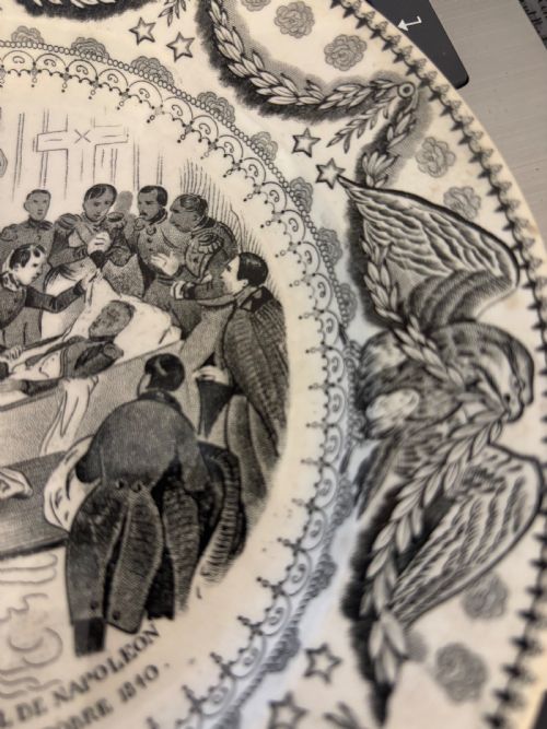 FRENCH ANTIQUE TALKING PLATE BY GIEN - ADDITIONAL PHOTO 1