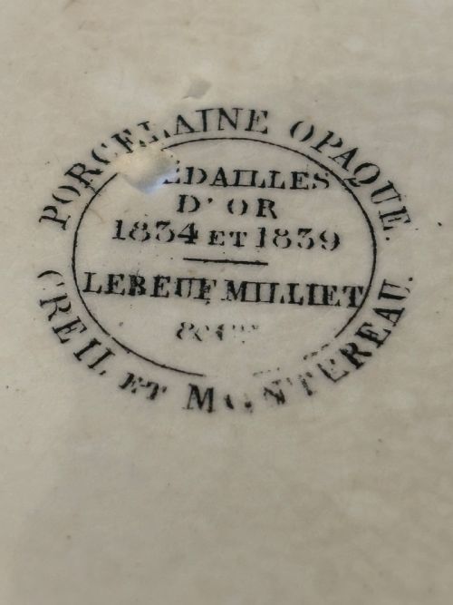 FRENCH ANTIQUE TALKING PLATE BY GIEN - ADDITIONAL PHOTO 3