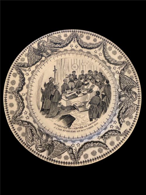 FRENCH ANTIQUE TALKING PLATE BY GIEN - ADDITIONAL PHOTO 5