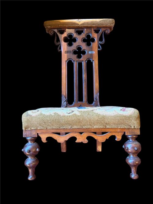 ANTIQUE PRIE DIEU CHAIR - ADDITIONAL PHOTO 3