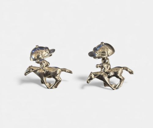 SUPERB SILVER RACING CUFFLINKS - ADDITIONAL PHOTO 5