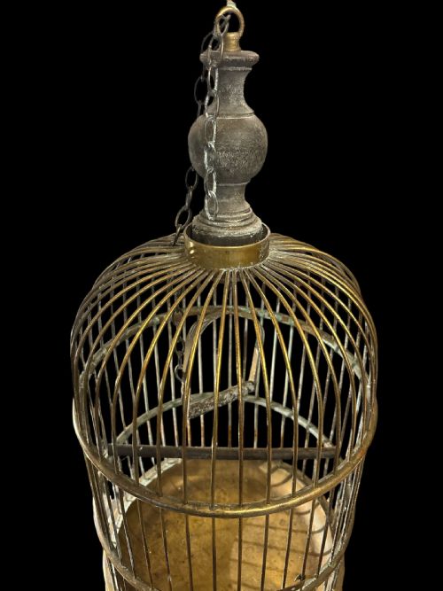 LARGE VICTORIAN BRASS BIRD CAGE - ADDITIONAL PHOTO 3